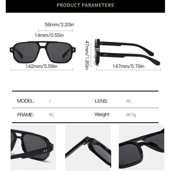 Lunettes de soleil carrées rétro à Double pont pour femmes et hommes, Design de luxe à la mode, Rive