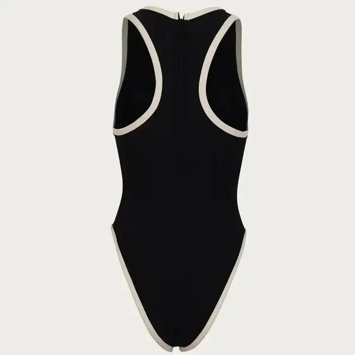 Maillot de bain une pièce sexy pour femme, monokini, col licou, tenue de plage, patchwork, 2024