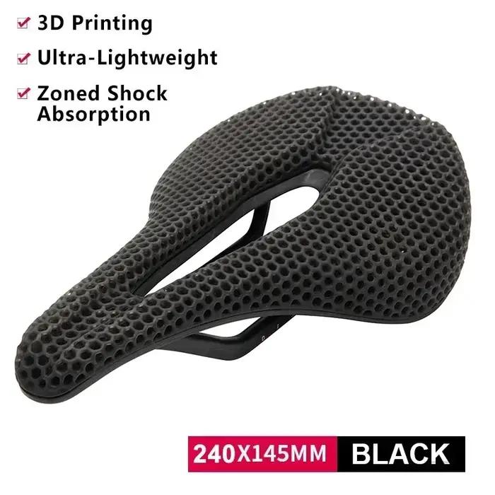Selle de vélo imprimée en 3D ultralégère en Fiber de carbone, coussin de siège de vélo de route et d