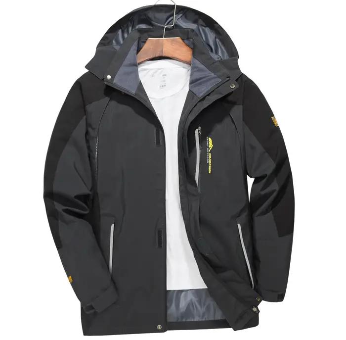 Veste de randonnée imperméable pour hommes, grande taille, coupe-vent, Camping, chasse, course à pie