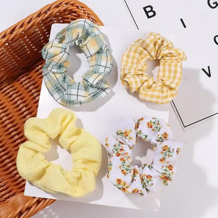 Accessoires capillaires élastiques à motif floral attaches pour cheveux chouchous pour filles motifs floraux pour coiffure enfant fantaisie floral attaches de cheveux pour filles