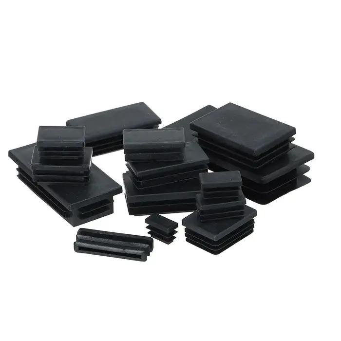 Pieds de chaise en plastique noir, couvre-pieds de protection des pieds, antidérapant, rectangulaire