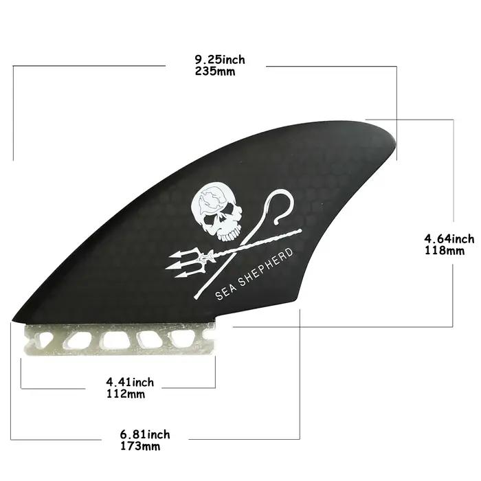 AQUBONA Aileron de quille de planche de surf Aileron simple double languette Aileron de crâne pour p