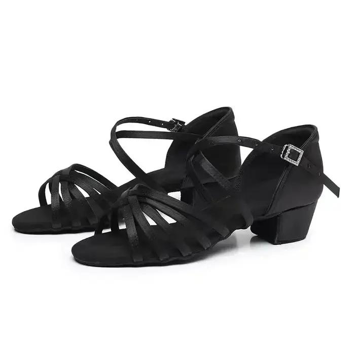 Nouveauté salle de bal fille chaussures de danse enfants talon bas dames femmes chaussures de danse