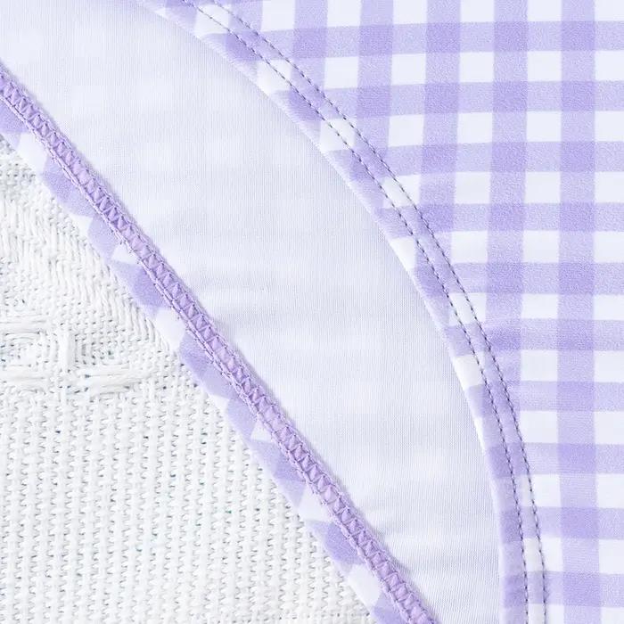 Mode épaule inclinée Plaid adolescentes une pièce maillot de bain 5-14 ans été enfants maillots de b