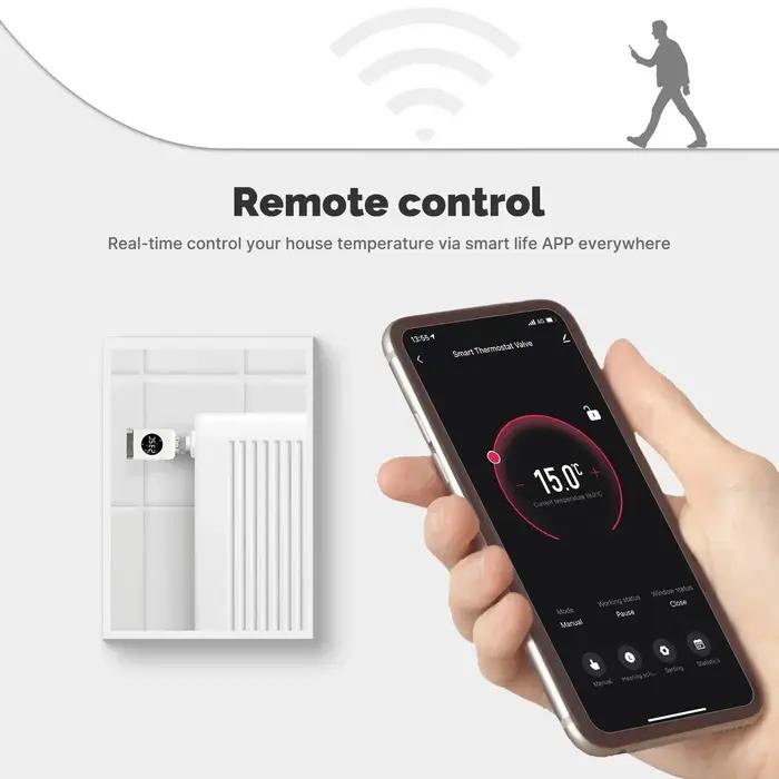MOES-Vanne thermostatique intelligente, application programmable TRV, régulateur de température à di