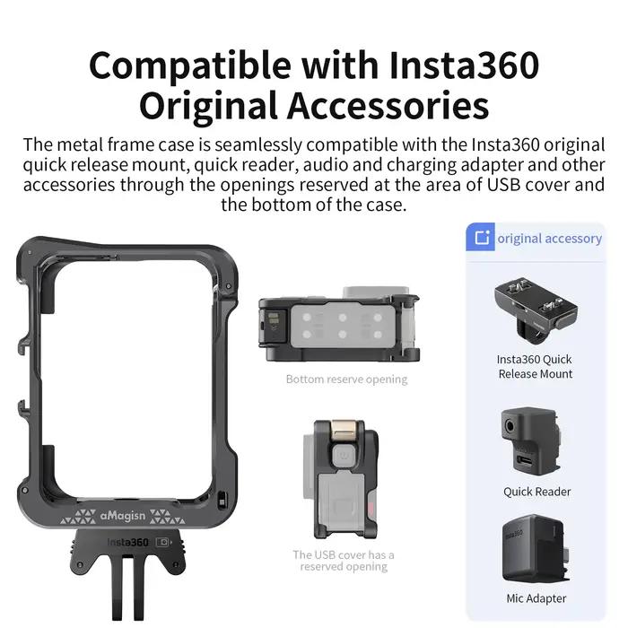 AMagisn-Étui de protection horizontal et vertical, cadre en métal à dégagement rapide, appareil phot