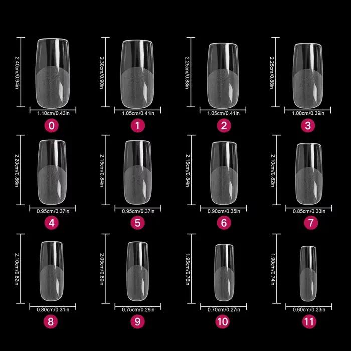 Embouts d'ongles carrés, 120 pièces, couverture complète artificielle, pointes de Gel souples et cla
