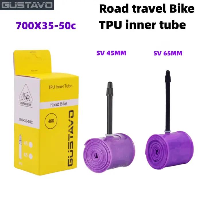 Chambre à air de vélo de route en gravier TPU 700x35/50c longue durée pneus 45mm 65mm valve française pour courses randonnéesUsageIdOccasions