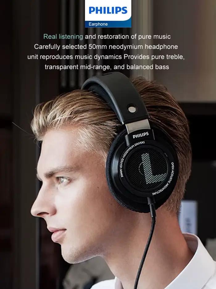 Philips SHP9500 casque filaire HiFi stéréo musique écouteur 3.5mm 6.3mm Interface ordinateur portabl