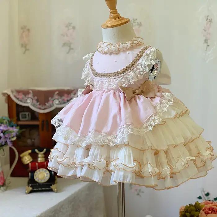 Robe de Princesse Lolita pour Petite Fille, Tenue de Noël Formelle, Ensemble Trois Pièces, Automne