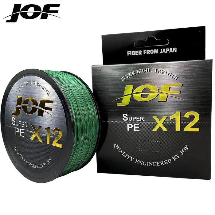JOF 12 brins tresse PE ligne de pêche 300M forte résistance à l'abrasion ligne de pêche Multifilamen