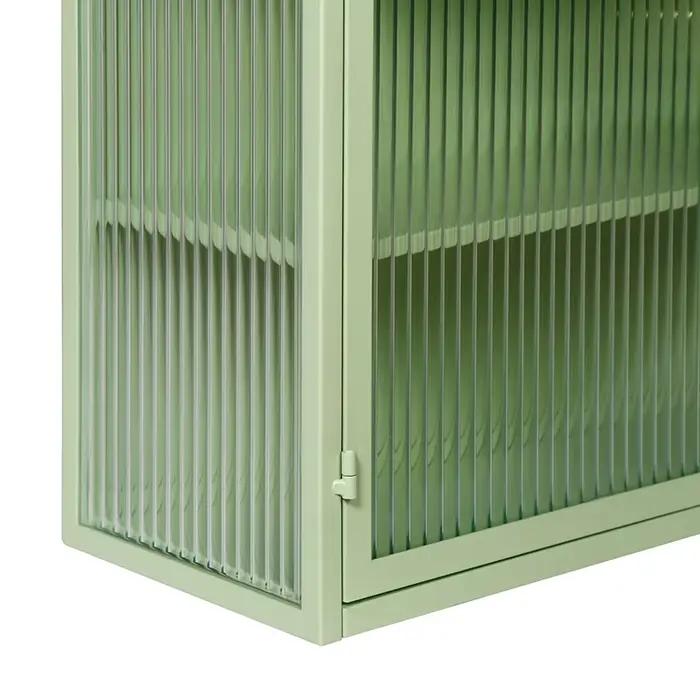 Armoire Murale Moderne à Deux Portes en Verre de 27.56 Pouces, avec Rangement à Trois Niveaux, pour