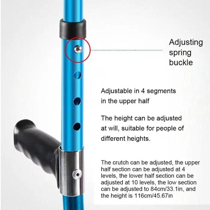 Béquilles télescopiques réglables en alliage d'aluminium pour personnes âgées handicapées, bâton de