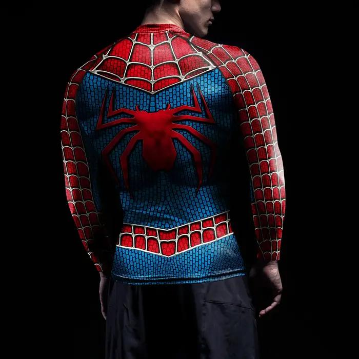 Chemises compression hommes NADANBAO protection éruptions cutanées cosplay super-héros motif araignée