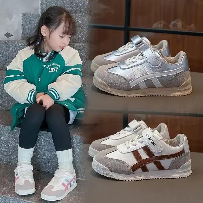 Chaussures de sport coordonnantes pour enfants, chaussures plates optiques à l'offre elles souples,