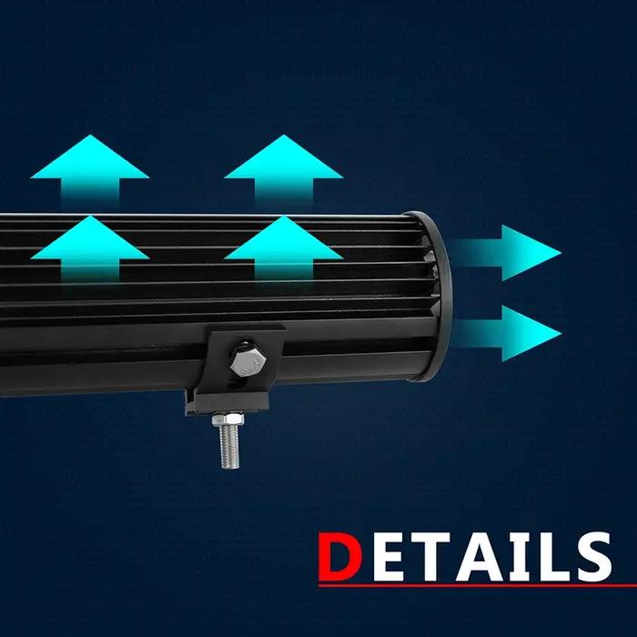 Auxtings 12-45 pouces 180W-612W Tri-Row 7D barre lumineuse LED tout-terrain barre LED Combo barre lu