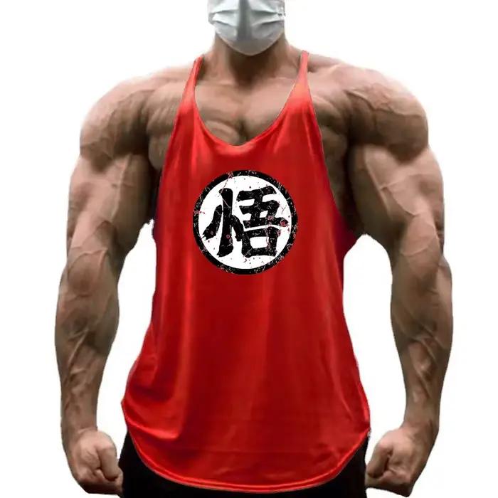 Débardeur homme coton respirant sans manches Fitness musculation Y-back été mode sport