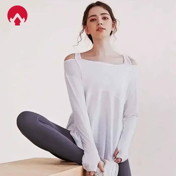 Chemise de yoga à manches longues pour femmes - Haut de sport ample et confortable