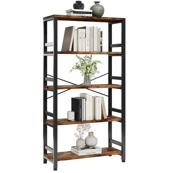 IRONCK Étagères et bibliothèques, étagère de 31,5 pouces de large, bibliothèque à 5 niveaux de style