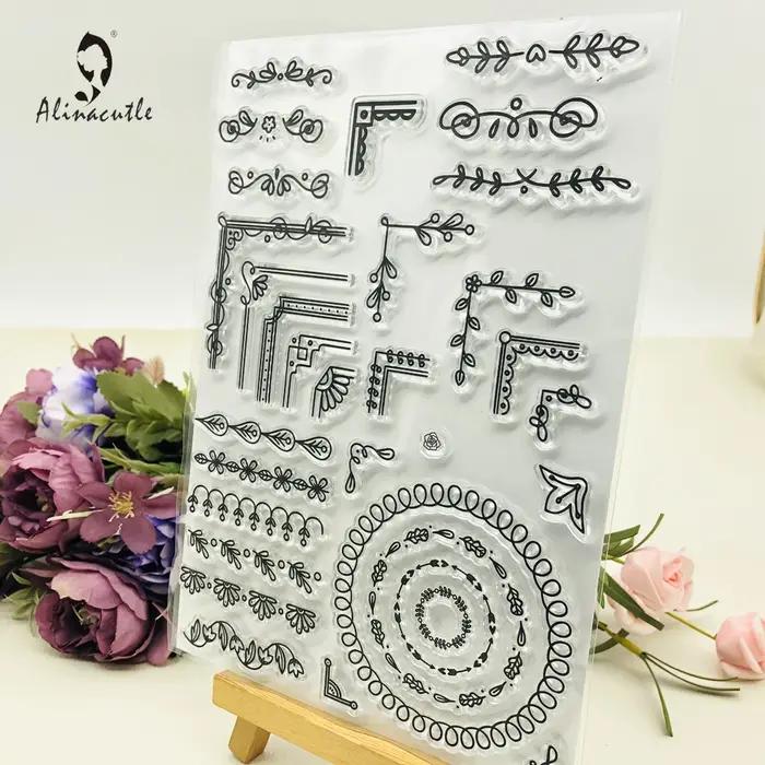 Alinacutle timbres clairs feuille fleur bordure coin Scrapbooking carte Album papier artisanat roule
