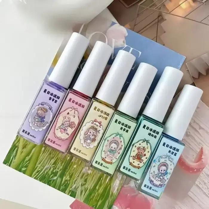 Solution de teinture pour ongles, 6ml, 6 couleurs, crème glacée d'été, motif créatif des ongles, Sol
