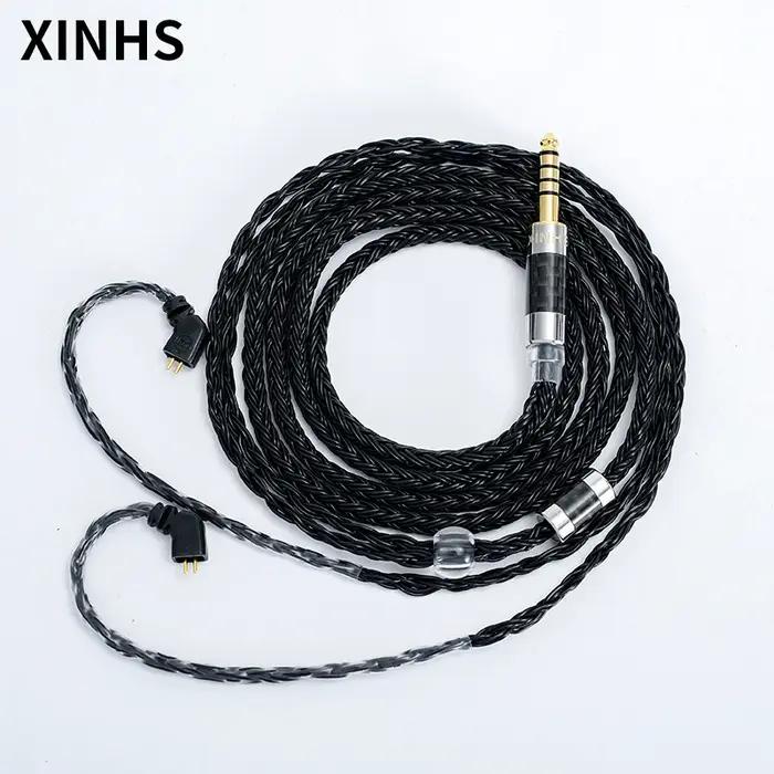Câble de mise à niveau pour casque d'écoute HIFI 0.78, 2 broches, 16 brins 5N, argent plaqué cuivre