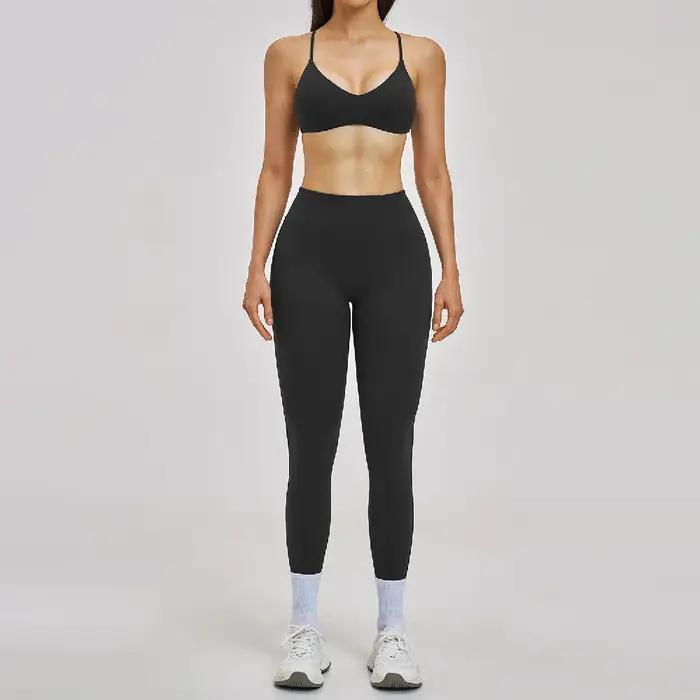 Ensemble de survêtement 2 pièces pour femme, tenue de yoga, vêtements de sport, leggings taille haut