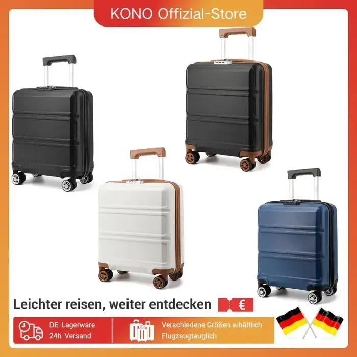 KONO mallette à main 45x36x20 cm étui rigide léger avec 4 rouleaux et serrure TSA Easyjet