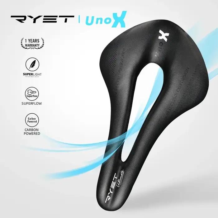 Selle de vélo en carbone RYET avec coussin doux et revêtement en cuir pour cyclisme de route et VTT occasions spéciales