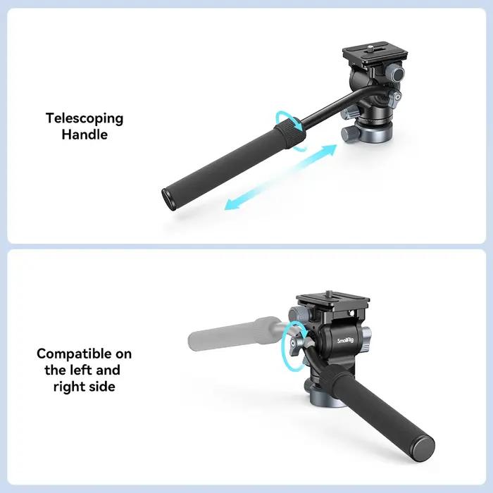 SmallRig – trépied tête vidéo fluide avec Base de nivellement, plaque à dégagement rapide CH20 pour