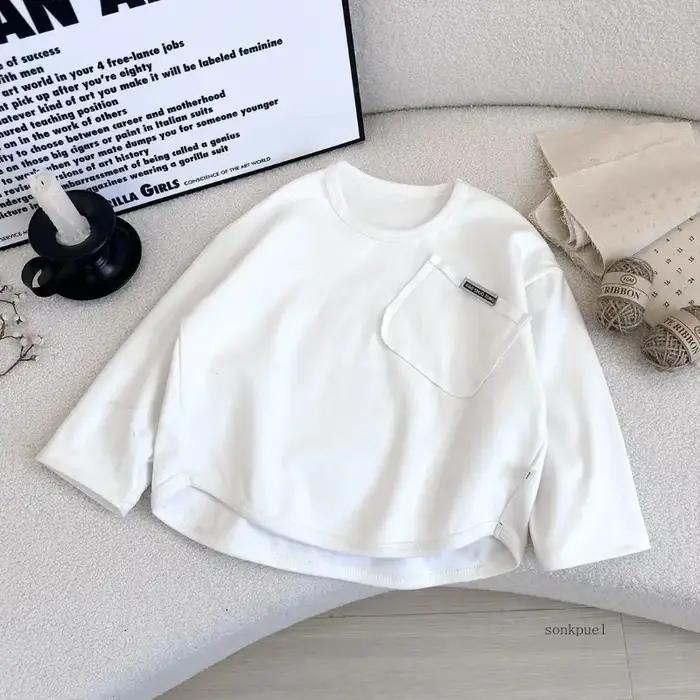 Enfants à manches longues chemise de Base garçons filles enfants haut automne garçon fille bébé col
