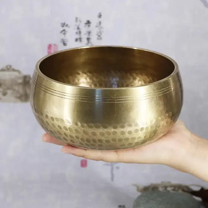 Bol sonore de bouddha fait à la main en népal, Yoga, méditation, chant, carillon en laiton, artisana