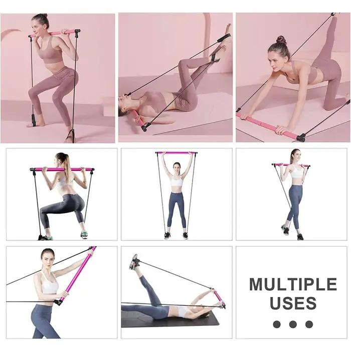 Combinaison de barre de Pilates multifonctionnelle, barre de Fitness, Yoga, Expansion de la poitrine