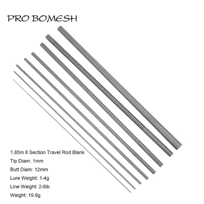 Pro Bomesh Toray – canne à truite de voyage en Fiber de carbone, 1.85m UL, 8 sections, solide, envel