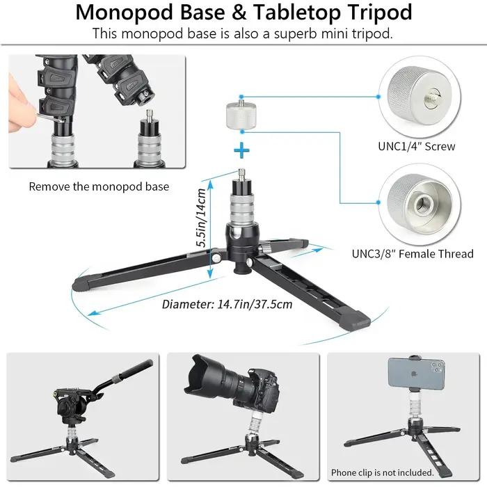 Trépied pour appareil photo reflex numérique professionnel, monopode, 360, panoramique, tête des Émi