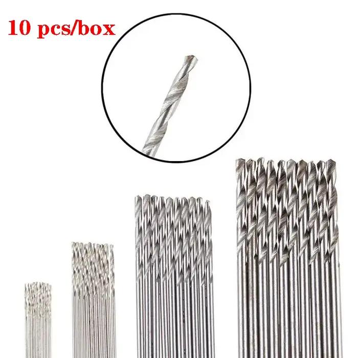10 pièces de haute qualité HSS foret hélicoïdal à tige droite 0.3-3.5mm jeu de forets hélicoïdaux po