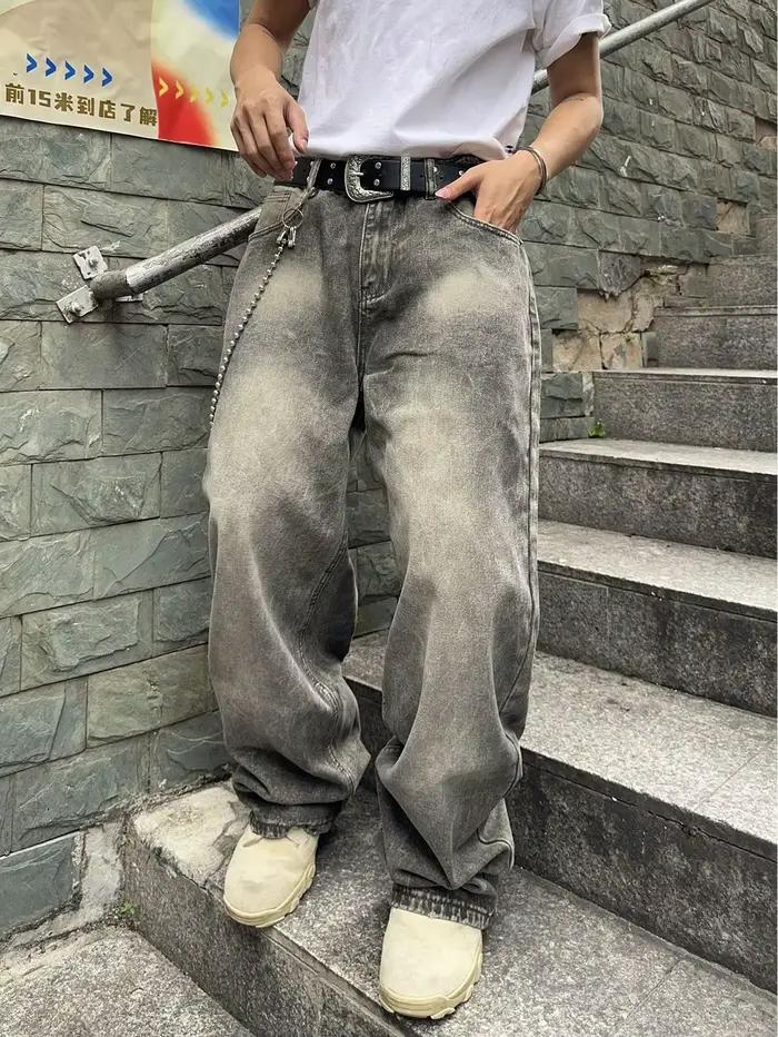 Vintage hommes y2k extensible Baggy Denim jean pour hommes mode pantalons décontractés Streetwear De