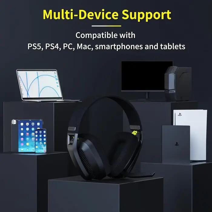 BINNUNE BW06 casque de jeu sans fil 2.4G avec micro Flip ENC pour PC, PS4, PS5, casque Bluetooth dou