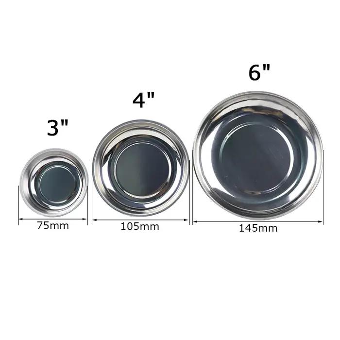 Plateau magnétique circulaire 3 "/4"/6 ", pièces magnétiques, bol, plateau de rangement de vis, plat