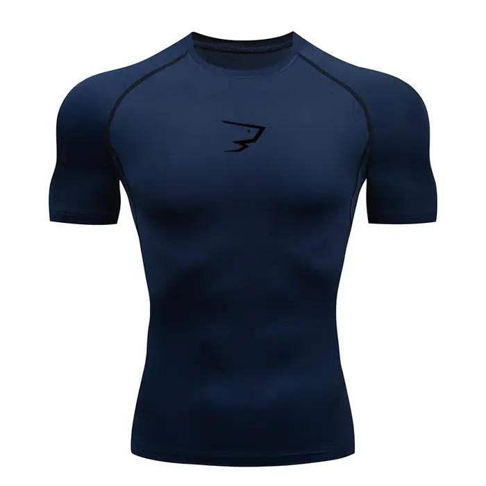 T-shirt de compression à manches courtes pour homme, idéal pour la course, le sport, la gym, le fitn