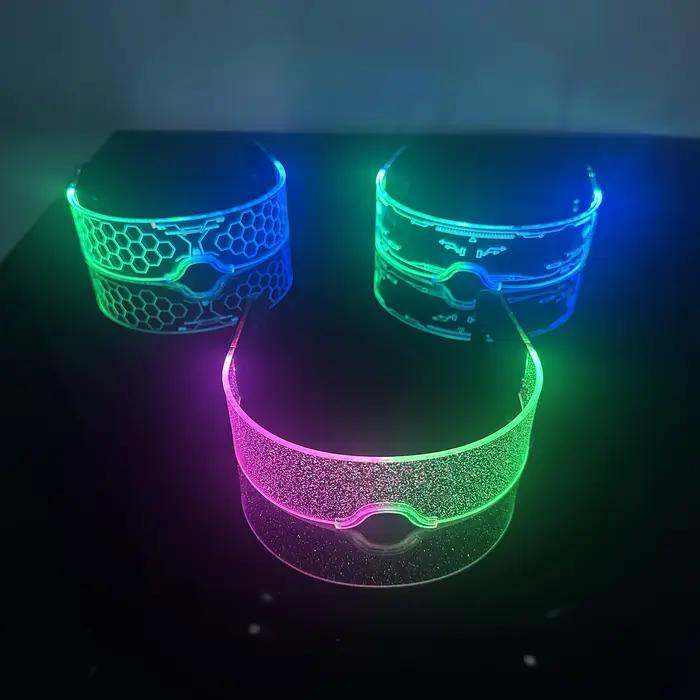 Lunettes lumineuses LED colorées Shoous Cool, néon brillant, clignotant, fête, boîte de nuit, DJ, da