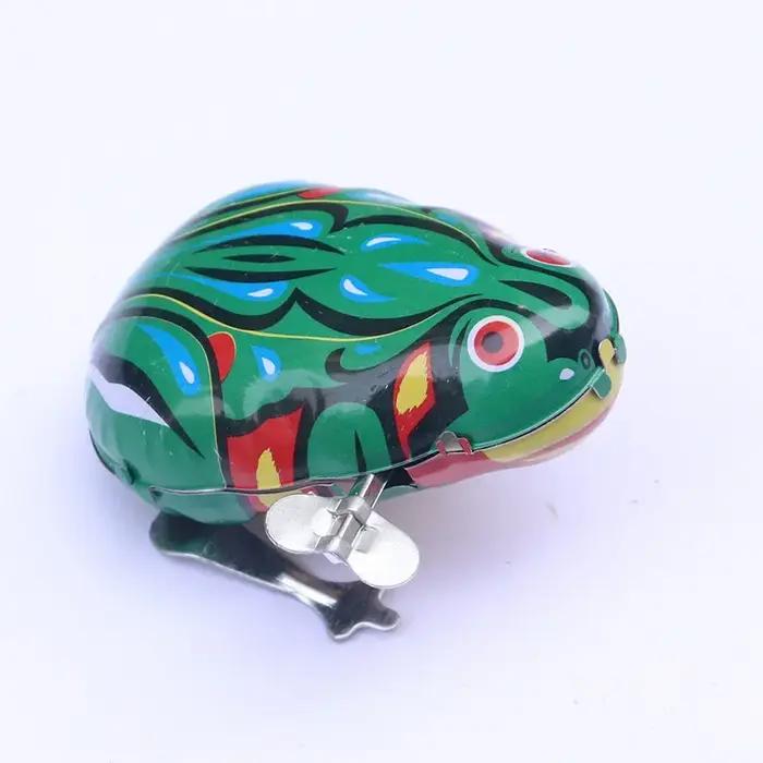 Jouet classique à remonter en étain, grenouille sauteuse, jouet vintage pour enfants, jouet éducatif