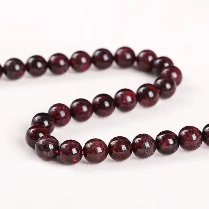 Perle de grenat rouge foncé en pierre naturelle 1A, entretoise ronde adt, taille de choix 4mm, 6mm,