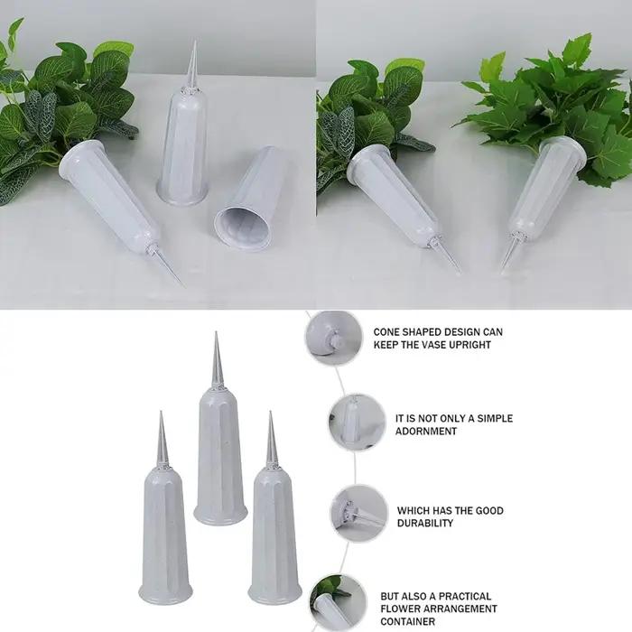 Vase de cimetière avec pointes, support de Vase à fleurs en plastique pour pierre tombale, cour, mar