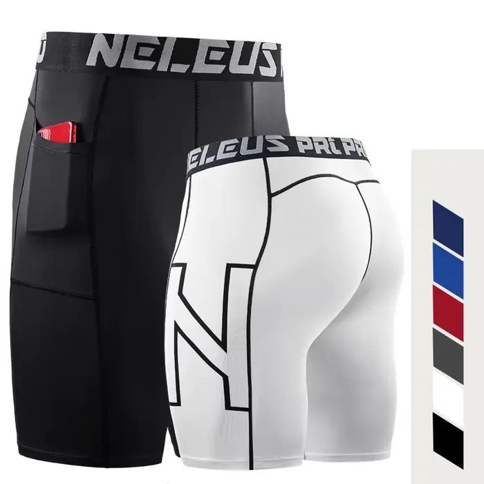 Short de course pour hommes avec collants de poche, vêtements de sport, Fitness, séchage rapide, bas