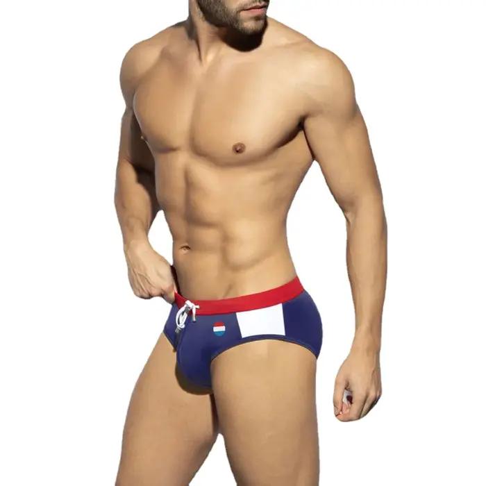 Slip de bain pour hommes Sexy natation court Sport nautique pantalons de plage maillot de bain drape