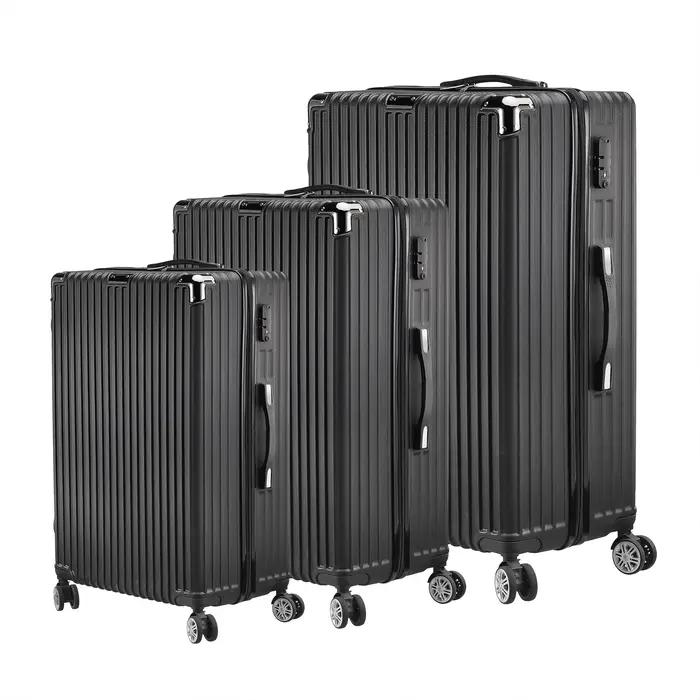Ensemble de bagages 3 pièces, valises 20 "24" 28 ", coque rigide ABS, 4 roulettes pivotantes silenci