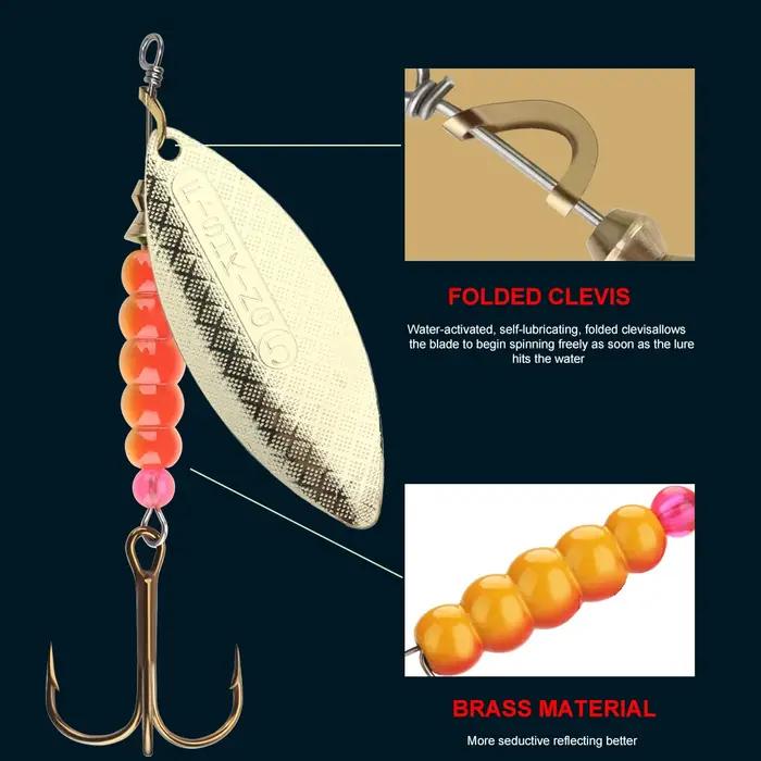 FISH KING Spinner leurre appât 4.5g/7.0g/12.5g/17.4g/27.1g cuillère leurres brochet métal leurre de