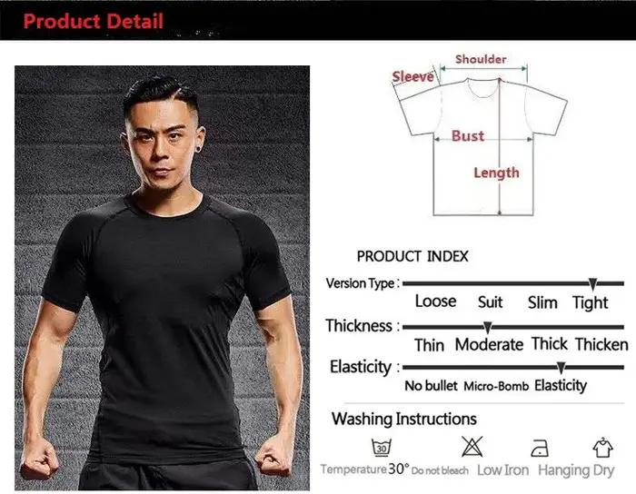 T-shirt de compression à manches courtes pour homme haut sport respirant musculation course d'été